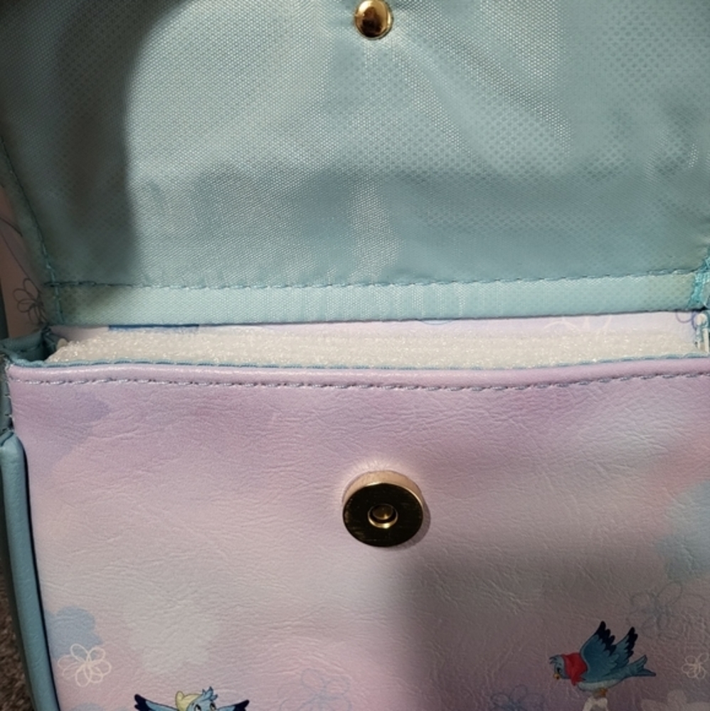 Disney Princess‎ Cinderella Mini Vegan Leather Backpack Blue 11" Bag - Picture 13 of 13